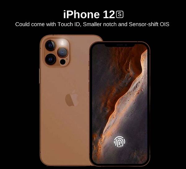 iPhone 12S渲染图曝光：首次引入屏幕指纹、刘海面积减小